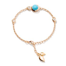 Roségold, Armschmuck, Tamara Comolli BOUTON Armband Mini Chain 'Turquoise' small/medium B-BOU-c-Tur-sm-rg