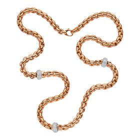 Weißgold, Halsschmuck, FOPE Eka Collier mit Pavébesatz 70705C3_PB_R_XBX_060