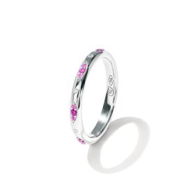 Weißgold, Ringe, Tamara Comolli GYPSY Bandring Pavé  'Blush' R-Gyp-B-BluP-wg