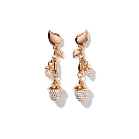 Roségold, Ohrringe, Tamara Comolli MIKADO Dangling 2 Acorns Ohrringe mit Diamant Pavé   E-M-d-2-p-rg