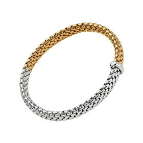 Weißgold, Armschmuck, FOPE Vendôme Flex'it Armband mit zweifarbigem Geflecht 01M02B2_BB_2_XBX_0XS