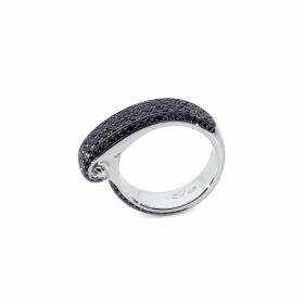 Weißgold, Ringe, Tamara Comolli PAISLEY Drop S Pavé Ring R-PSD-rs-pB-wg