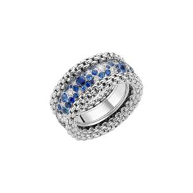 Weißgold, Ringe, FOPE Bubble Ring mit Diamanten und blauen Saphiren 71208AX_P2_B_XBX_140