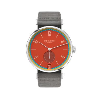 Handaufzug, NOMOS Glashütte Tangente 38 Datum Sportbunt 