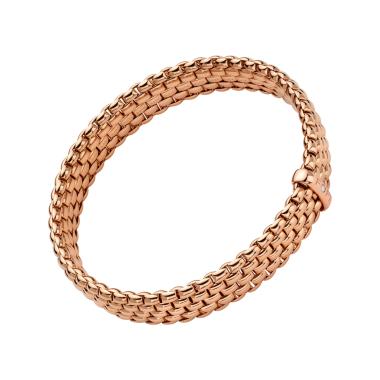 Armschmuck, Roségold, FOPE Panorama Flex'it Armband mit weißen Brillanten