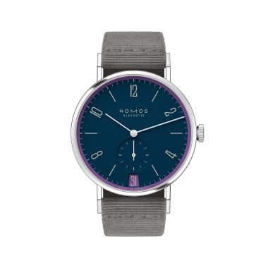 Handaufzug, NOMOS Glashütte Tangente 38 Datum Nachtgesang 