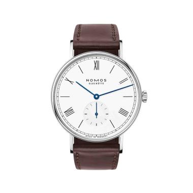 Unisex, Handaufzug, NOMOS Glashütte Ludwig 38 emailleweiß