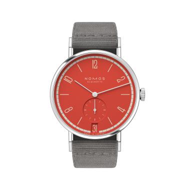 Handaufzug, NOMOS Glashütte Tangente 38 Datum Rambazamba 