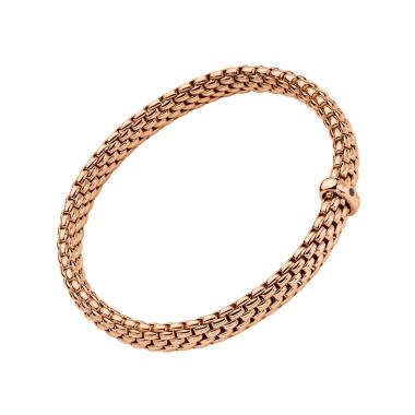 Armschmuck, Roségold, FOPE Vendôme Flex'it Armband mit schwarzen Brillanten