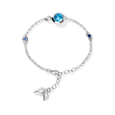 Armschmuck, Weißgold, Tamara Comolli BOUTON Armband Mini Chain 'Ocean' small/medium