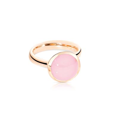 Ringe, Roségold, Tamara Comolli BOUTON Ring large pinker Chalcedon