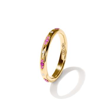 Ringe, Gelbgold, Tamara Comolli GYPSY Bandring Pavé  'Blush'