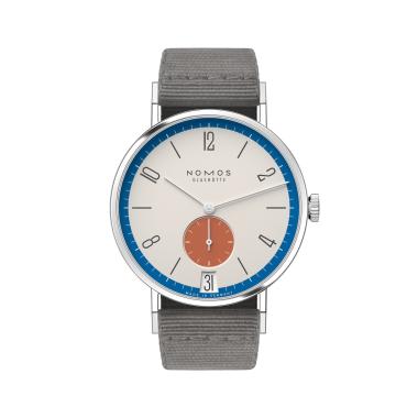 Handaufzug, NOMOS Glashütte Tangente 38 Datum Zirkus 